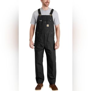 38×32 Black Carhartt Heavyweight Cotton Duck Bib Overalls